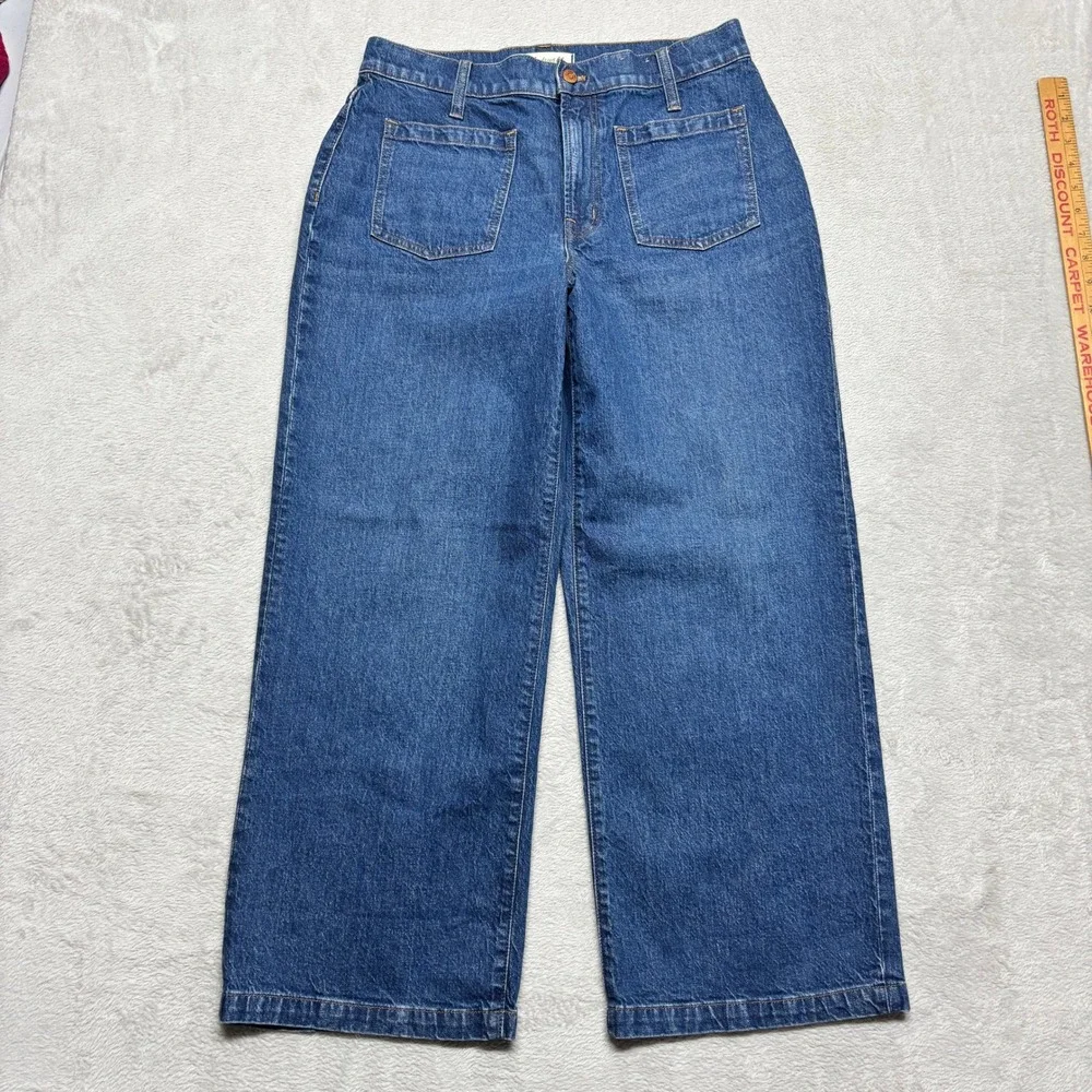Madewell Jeans Womens 30P The Perfect Vintage Wide-Leg High Rise Patch Pocket